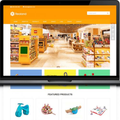 食品百货玩具外贸企业网站html5模板自适应手机端整站源码